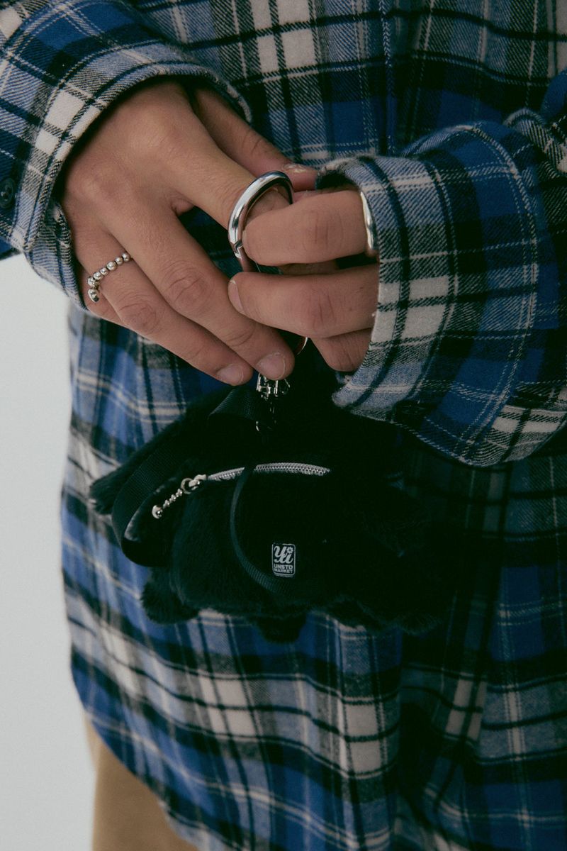 Teddy&Bunny Mini-Bag keyring_Black