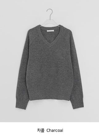 Husit Color Wool V-Neck Knit