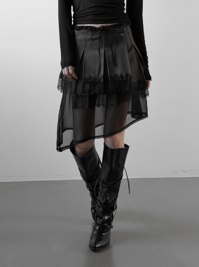 Labelly Pleated Wrap Skirt
