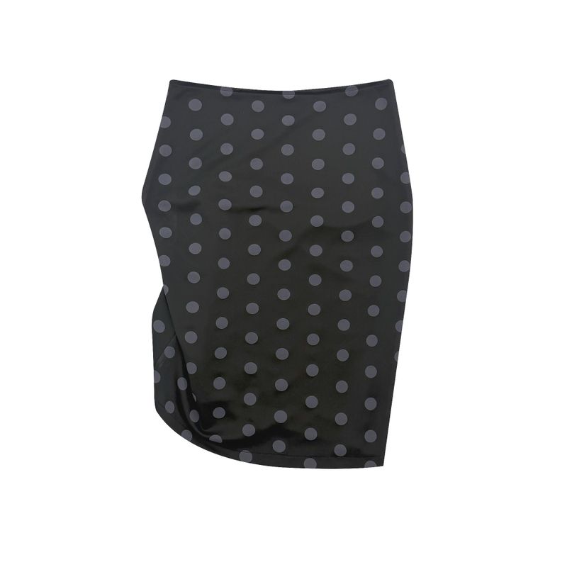UNBALANCED PINTUCK SKIRT_DOTS