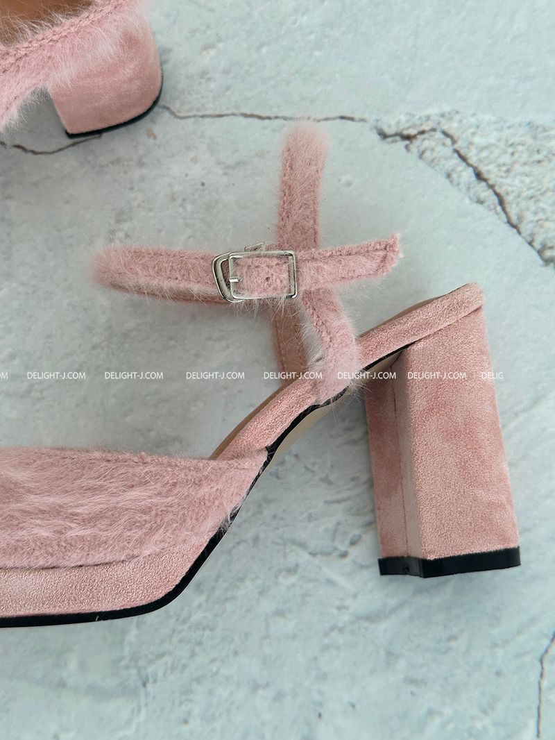 Angora strap high heels