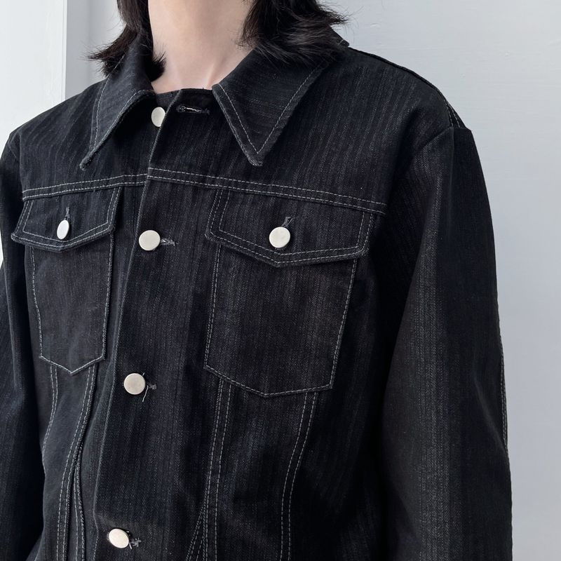 Stitch Back Slit Cropped Jacket