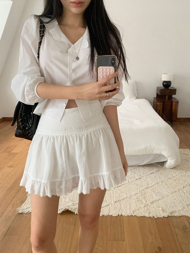 [MADE] Versi lace frill mini skirt