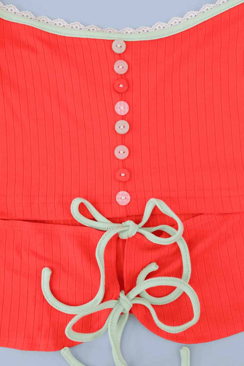 Double Scoop Camisole  (Red)