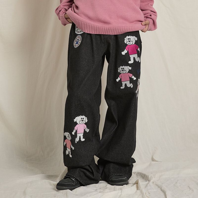 Maltese Multi Embroidery Denim Pants