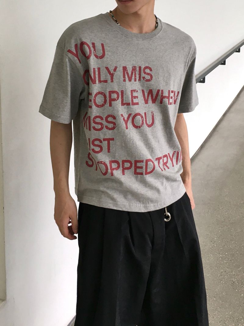 Trying Lettering Crop Short Sleeve T-shirt 4C