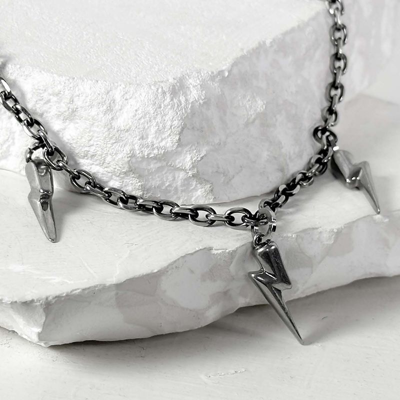 BLESSED BULLET（ブレスドブレット）の「ss-thunderbolt chain necklace_black silver_TRIPLE（Accessories）」
