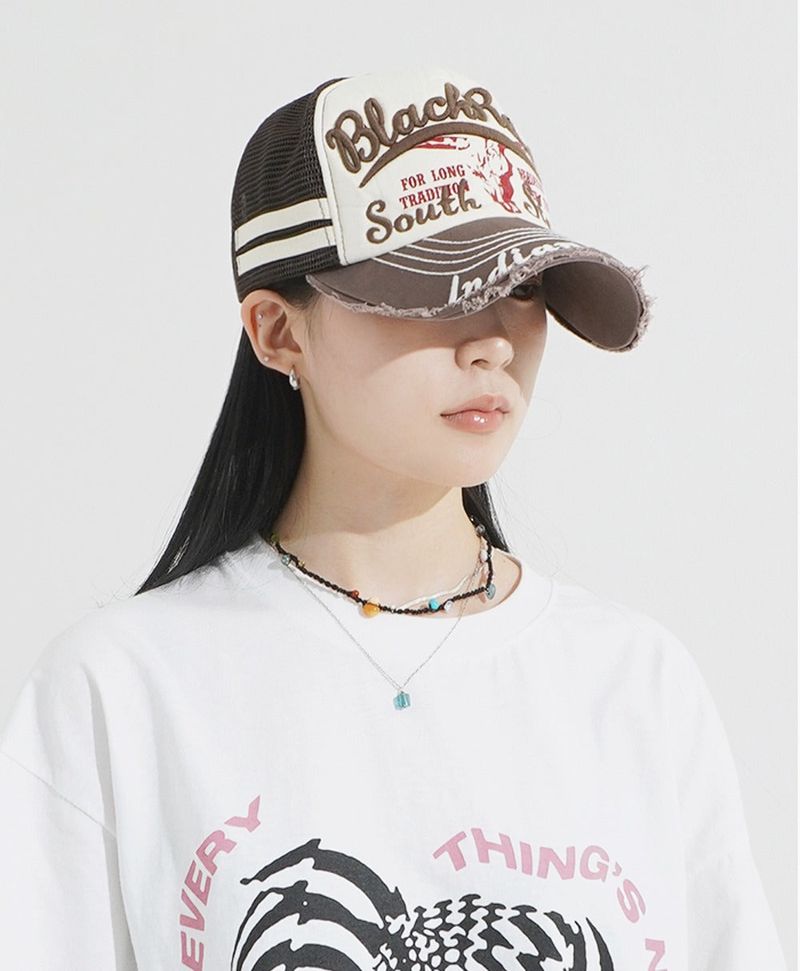 KIXI（キッシー）の「アメカジダメージメッシュボールキャップ（帽子）」