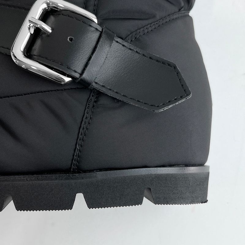 Padded fur belt long-boots (Black)