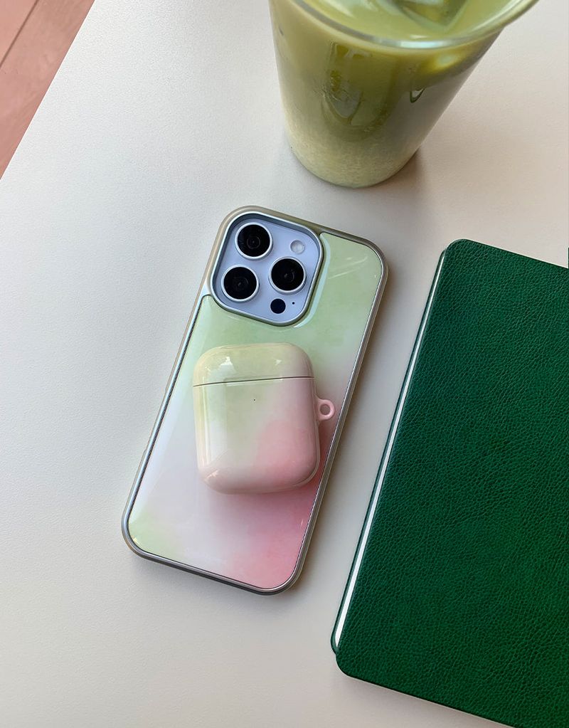 [MADE]抹茶ストロベリー シルバーエポキシバンパー iPhoneケース