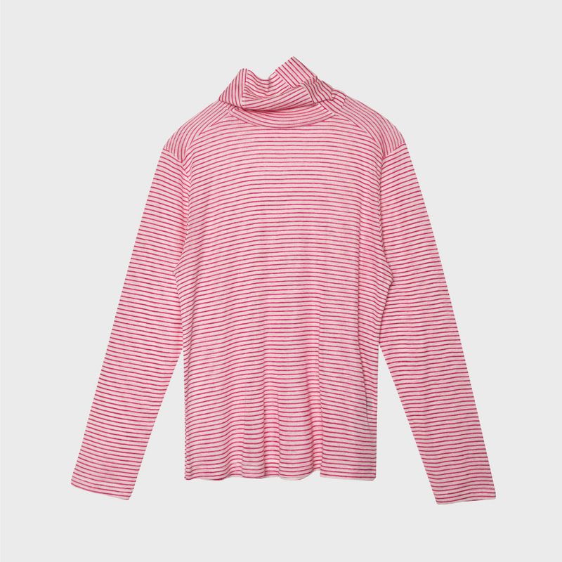 ALARMSEOUL（アラームソウル）の「ALARM STRIPE TURTLNECK PINK_WOMAN（Tops）」