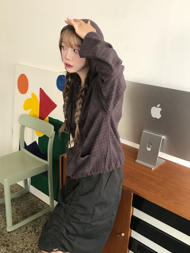 Appealing check hoodie