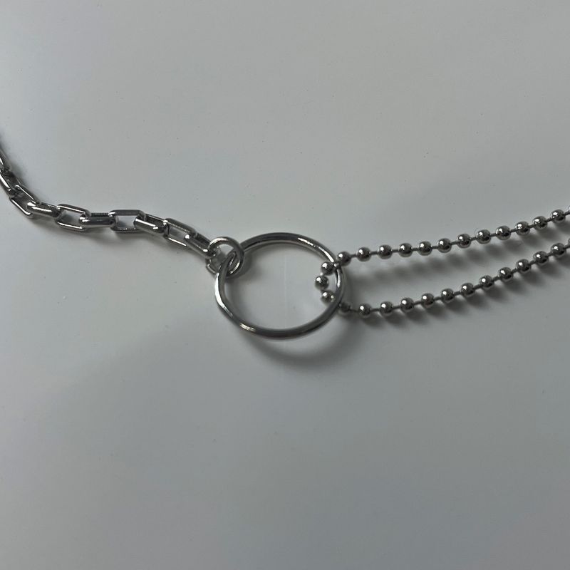 silver ring choker necklace (925silver)