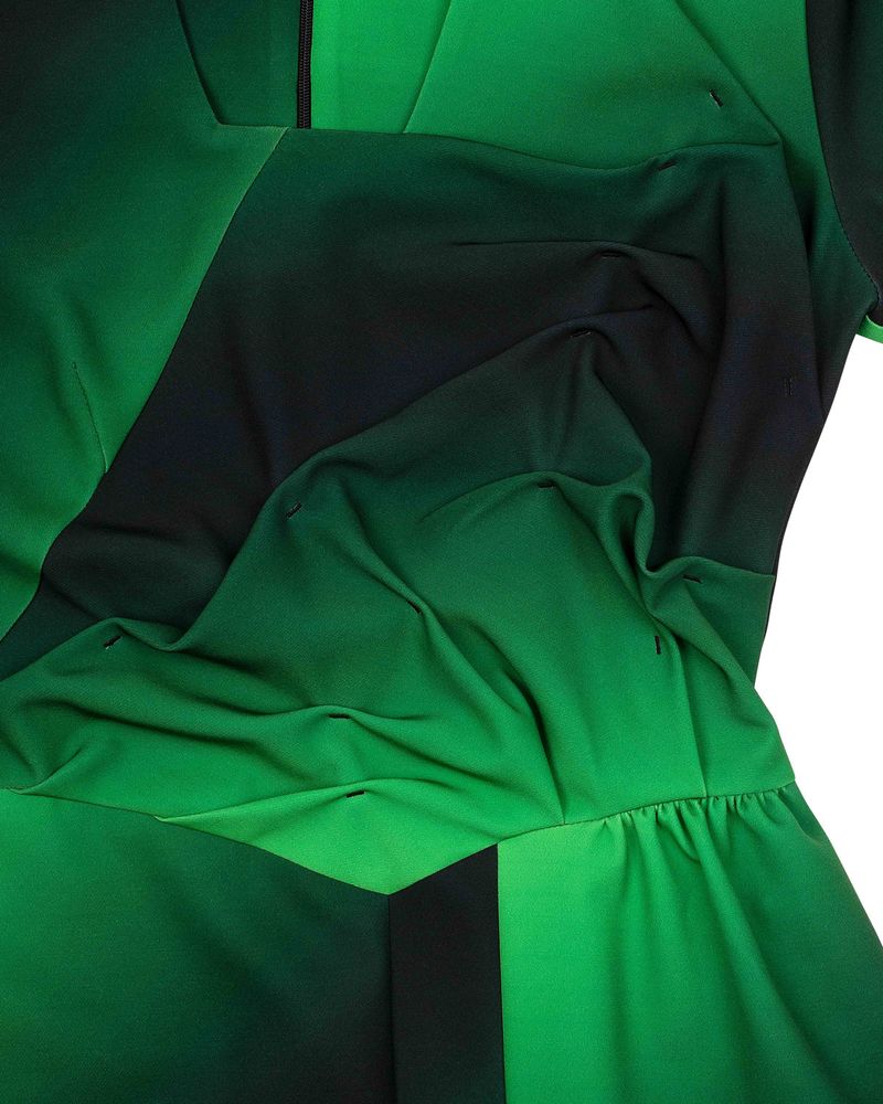 DOZI - Gradient Dress _ Green