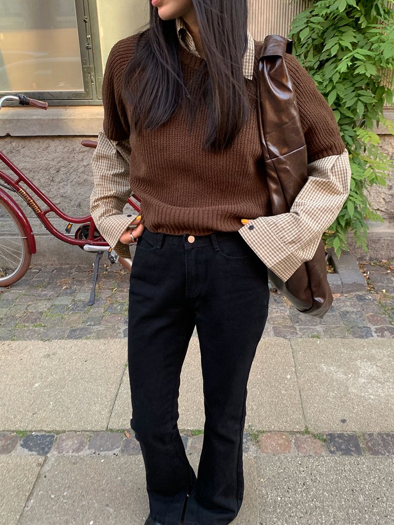 [MADE] Two-mer half knitwear