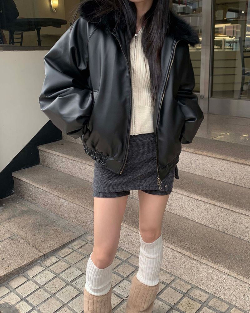 Knit snap skirt pants