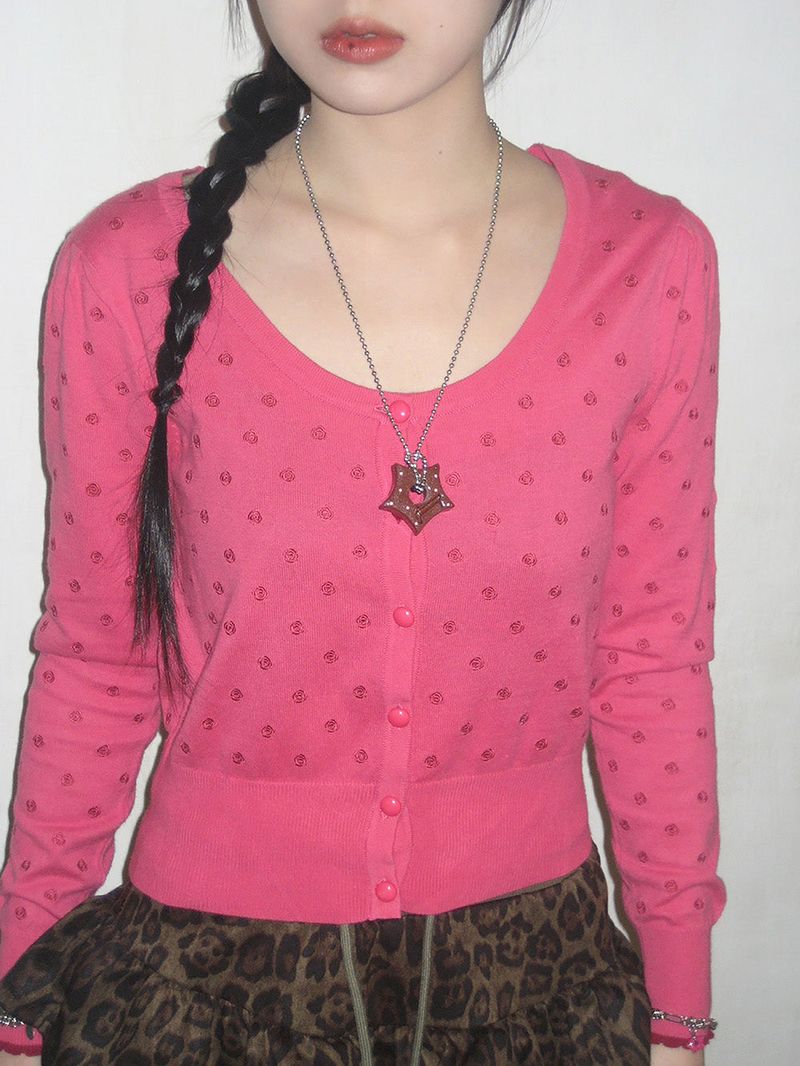 gleaming star dot necklace [brown]