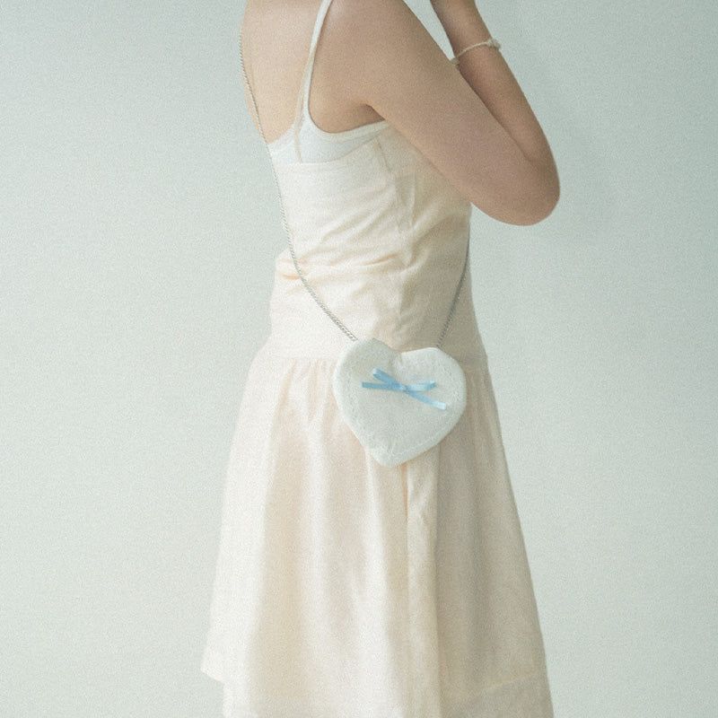 Ribbon Heart Bag _ White
