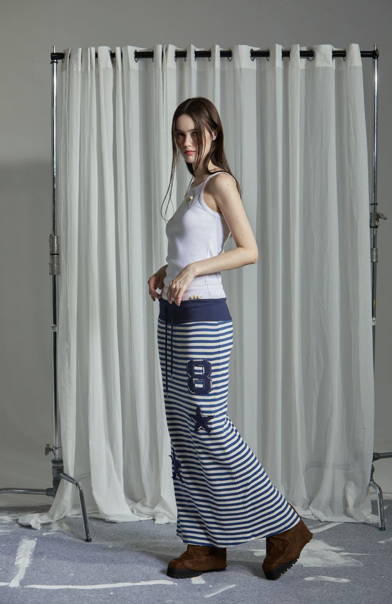 STRIPE LONG SKIRT
