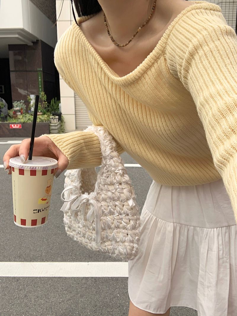 [MADE] STEN GOLZI UNBALANCED OFF-SHOULDER KNIT