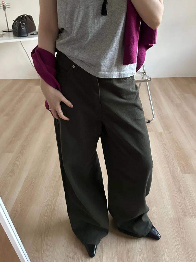 Maple Dyed Cotton Wide Pants