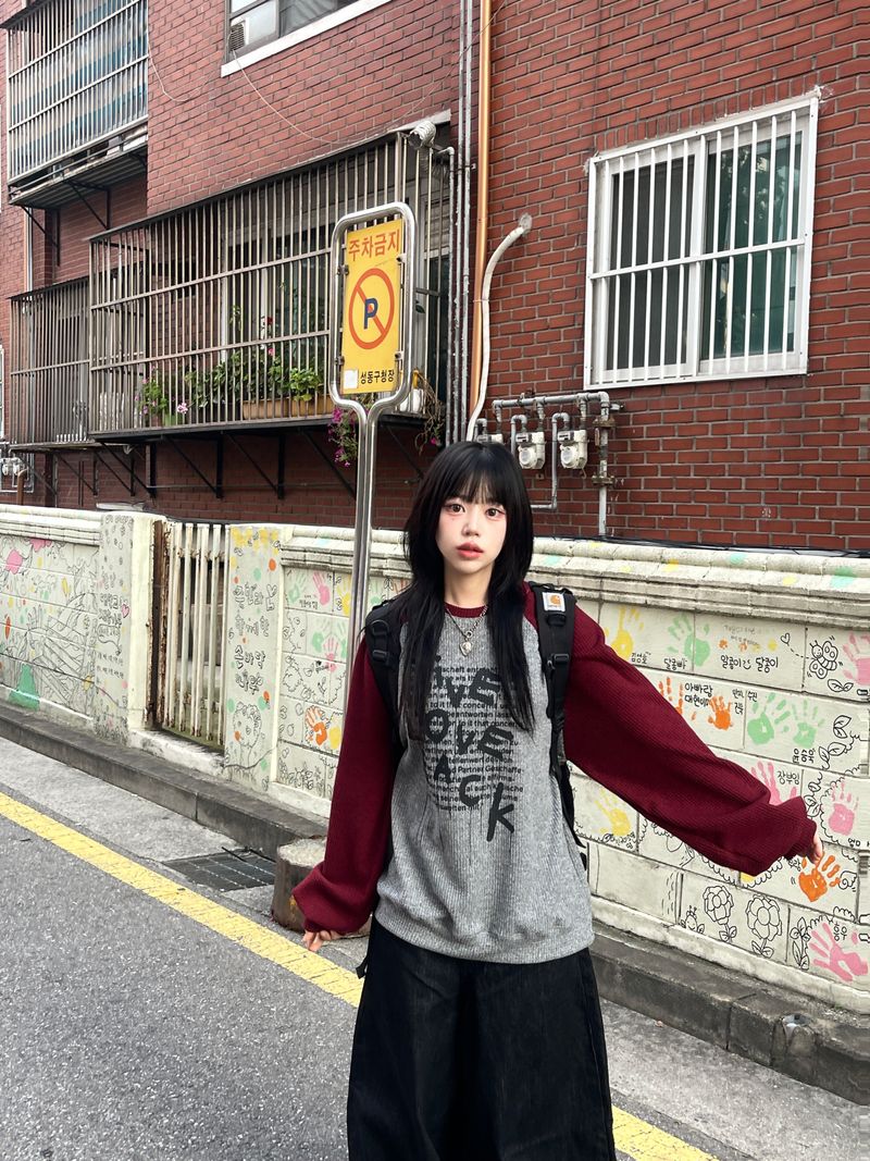 Shino raglan waffle sweatshirt 