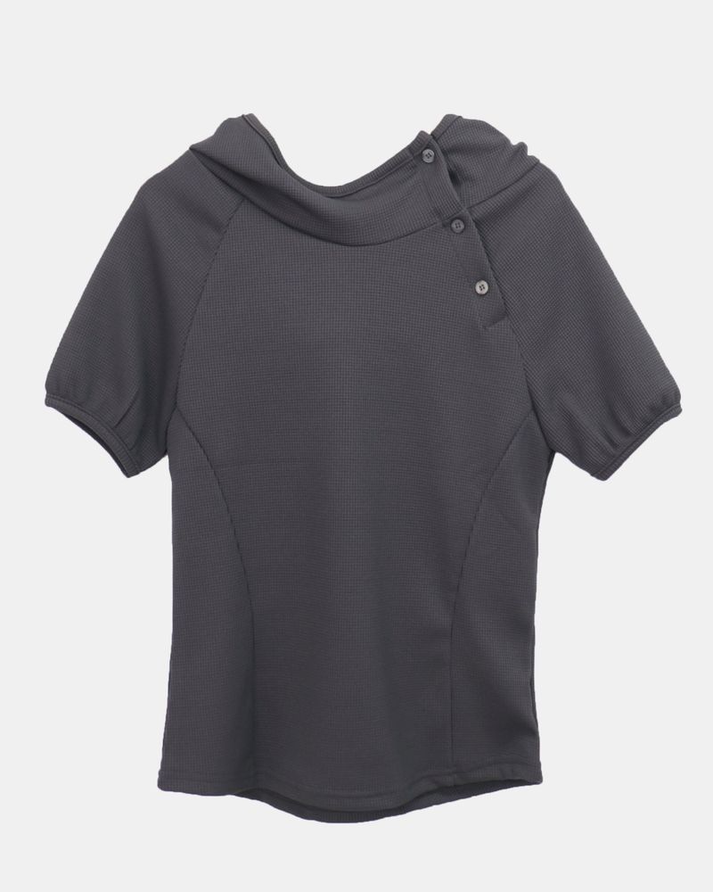 Tern High-Neck Hood Button T-Shirt