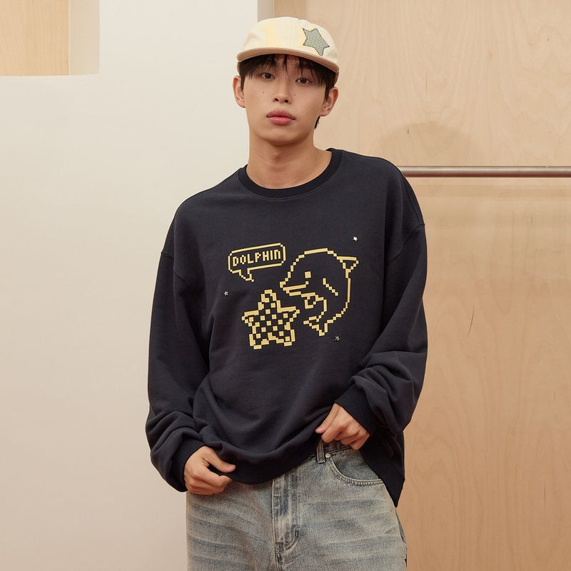 Pixel Star Dolphin Sweatshirt