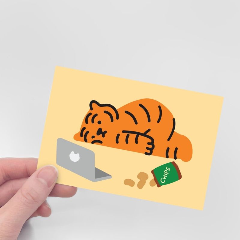 SNACK TIGER POST CARD