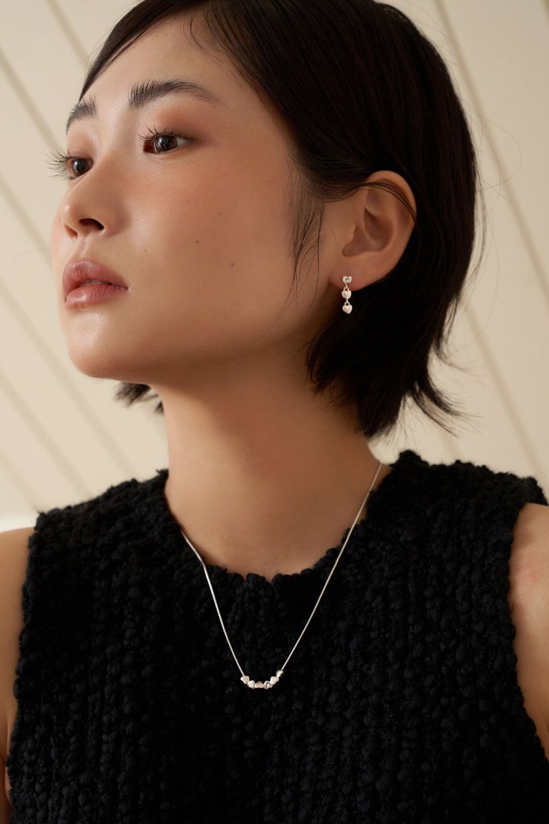 tiny heart drop earring