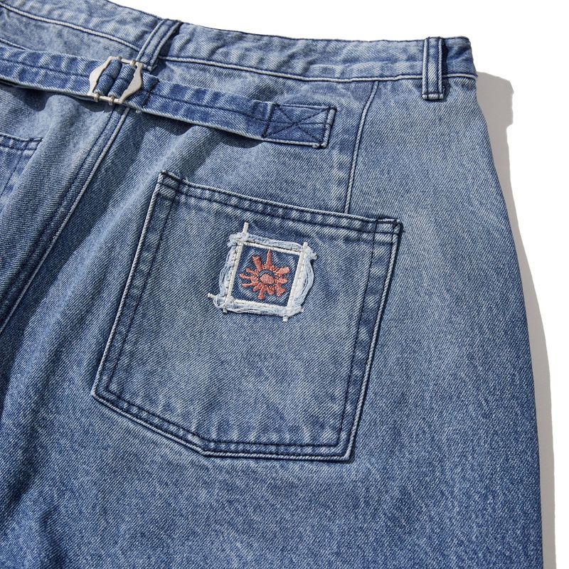 Army denim work pants / Mid blue