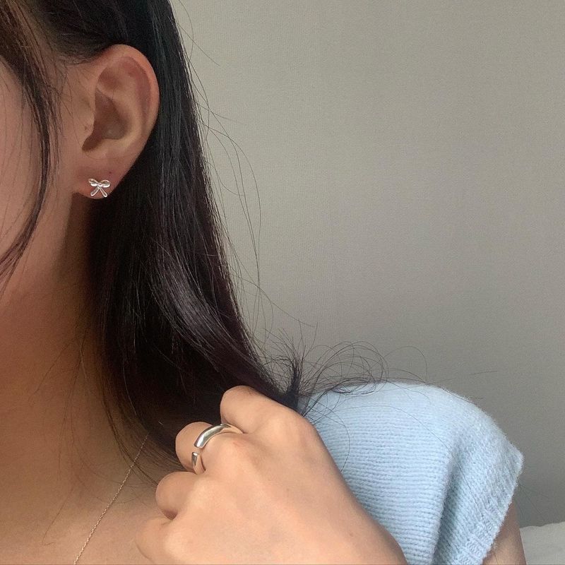 (silver925) Lovely ribbon piercing type1 *silver