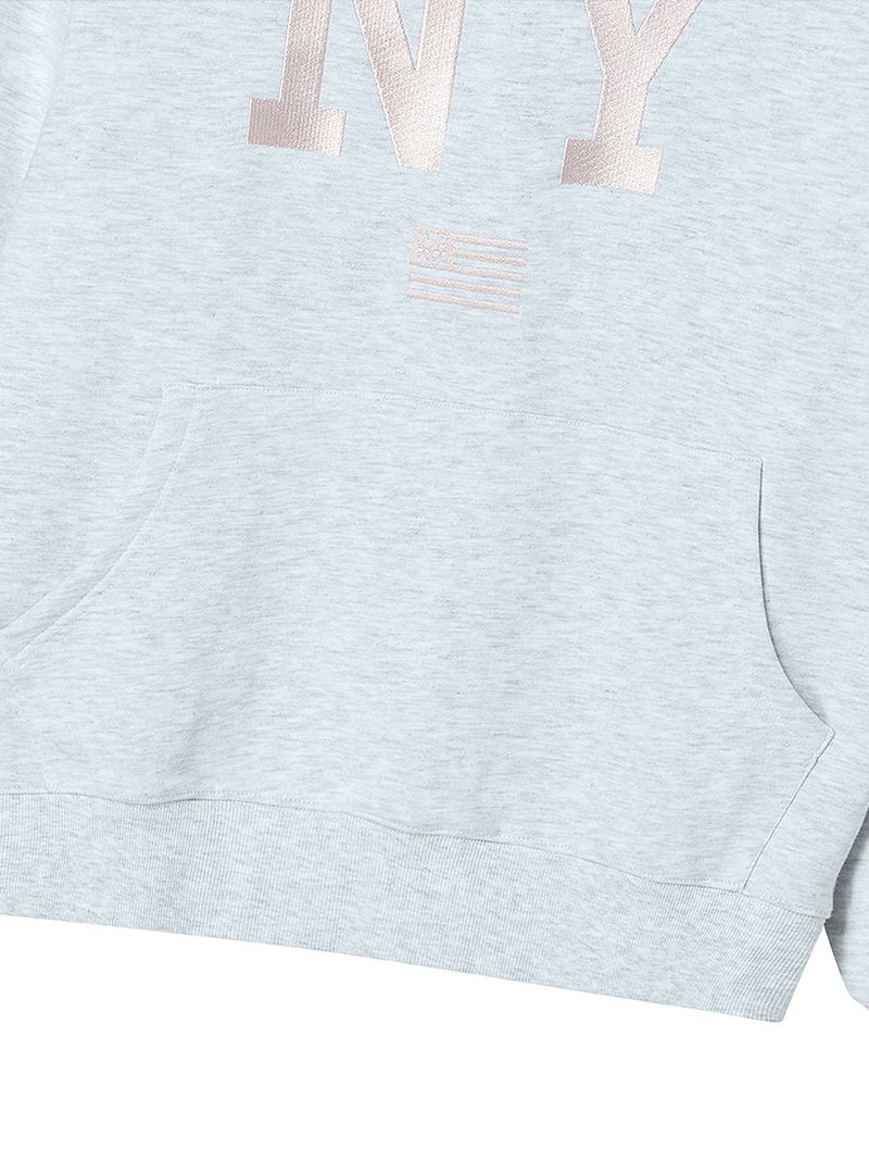 NY FLAG HOODIE HEATHER GREY
