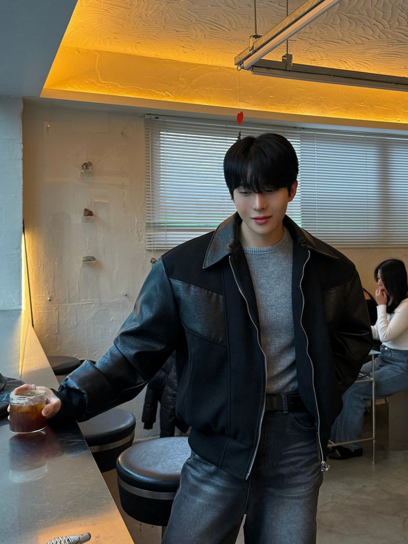 Fleece ribbed slim long sleeve tee