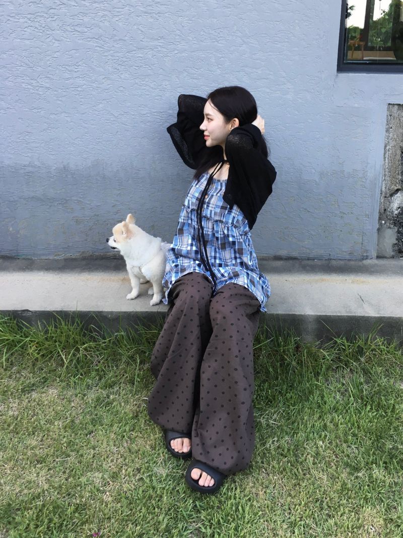 Polka Dot Wide Balloon Pants (2c)