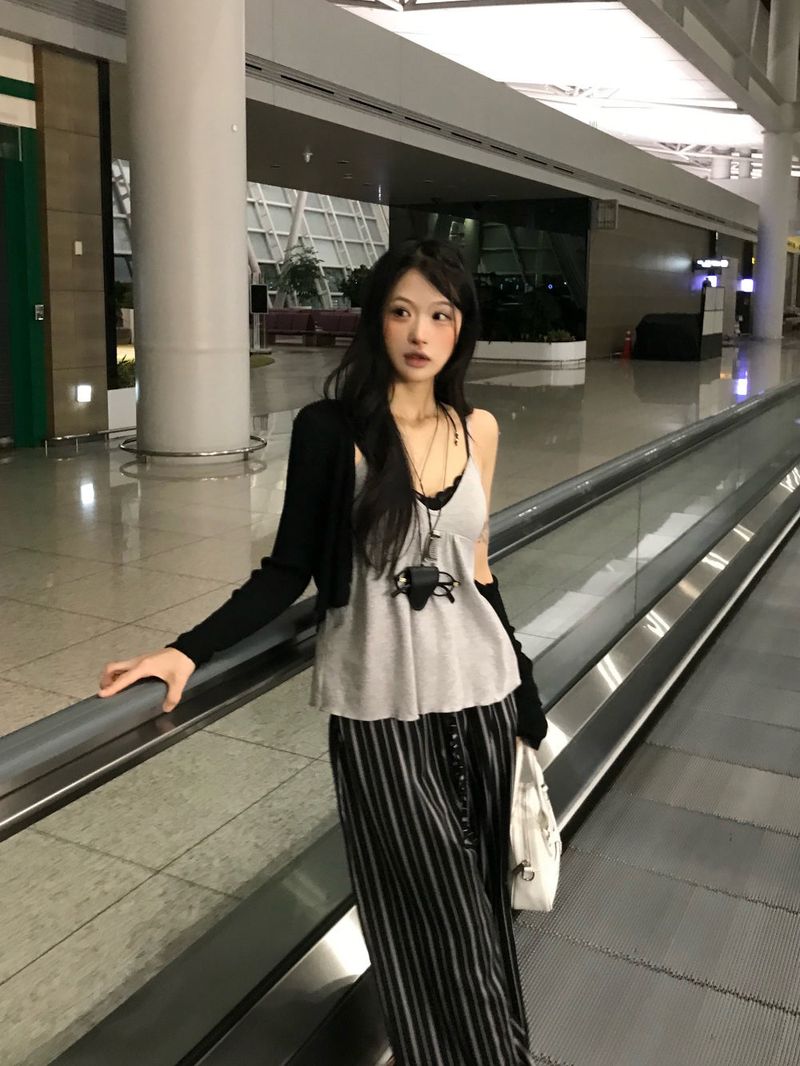 Sunday Home Stripe Lounge Button Wide Pants