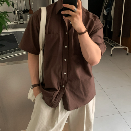 Cool Basic Semi-Over Short Sleeve Shirt