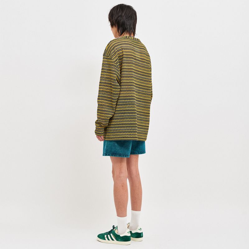 SEE-THROUGH CRAFT KNIT PULLOVER YELLOW