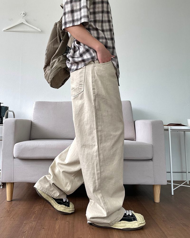Basic Cotton Wide Pants 4C
