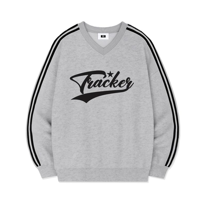 TRACKER SPORTY TRACK V-NECK OVER FIT SWEATSHIRT (4color)