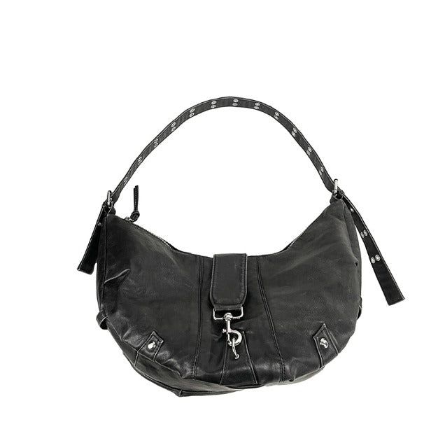 Vintage Eyelet Buckle Shoulder Bag