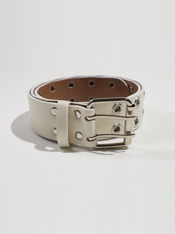 (UNISEX) Double Line Leather Belt