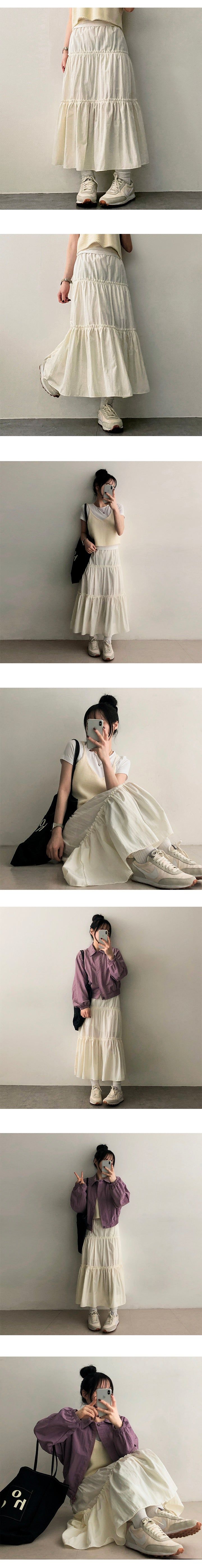Beads banding cancan long skirt