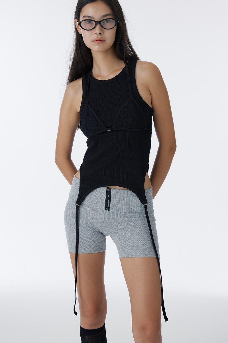 CORSET SHORT LEGGINGS (GRAY)
