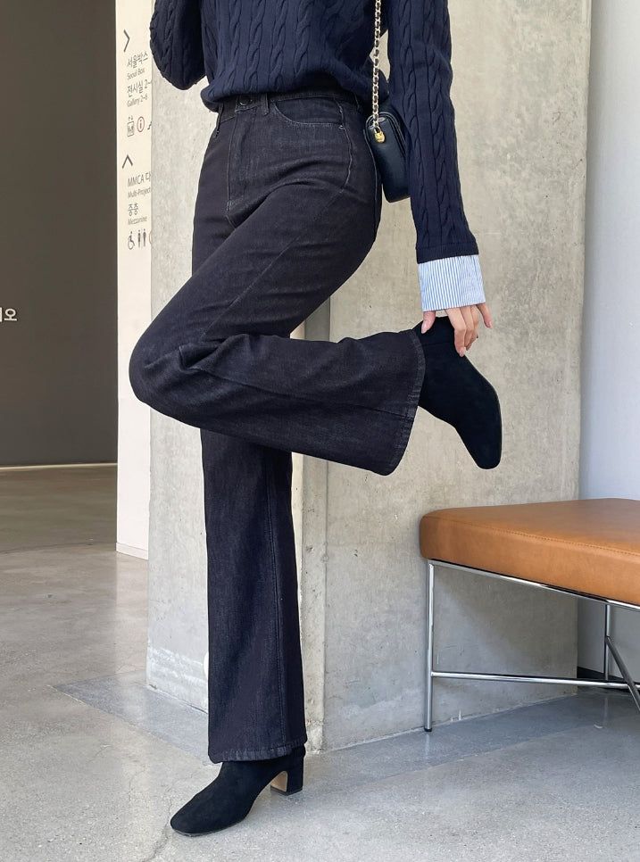 Corgette Brushed Span Bootcut Denim Pants