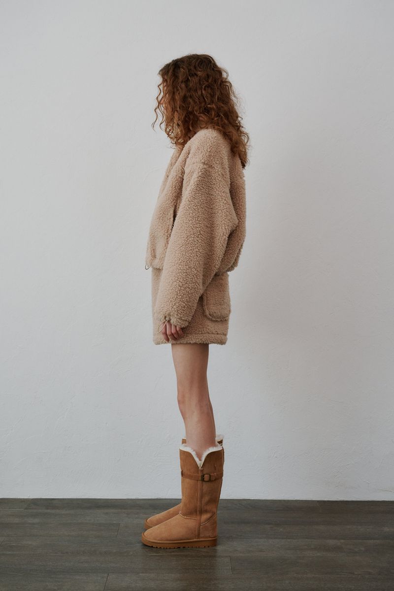 Boucle zip-up (Beige)