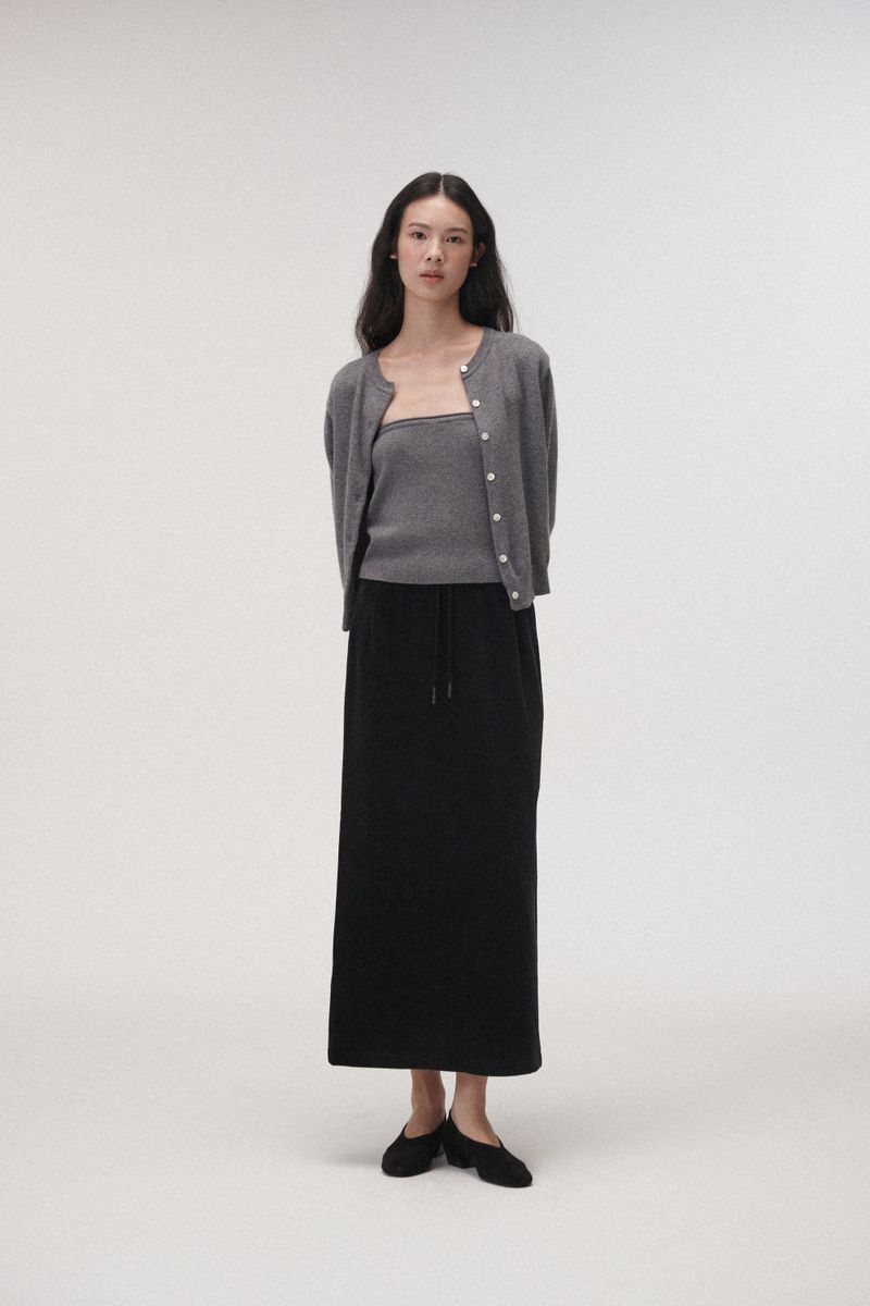 Camel round cardigan (Grey)