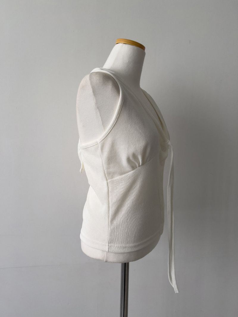 Bio Shirred Halter Neck Knit Vest