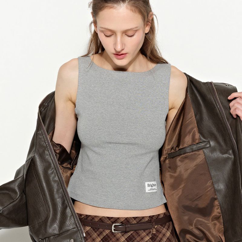 Essential Boat-Neck Grey