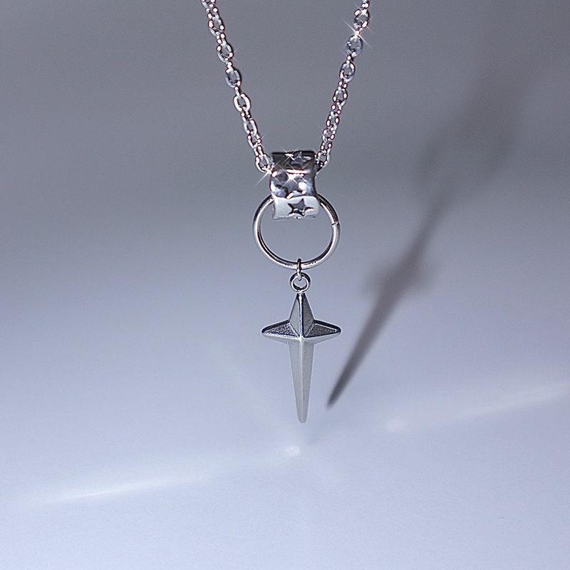 black wave ring star necklace